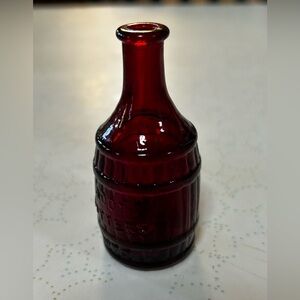Vintage Wheaton ruby red barrel bottle